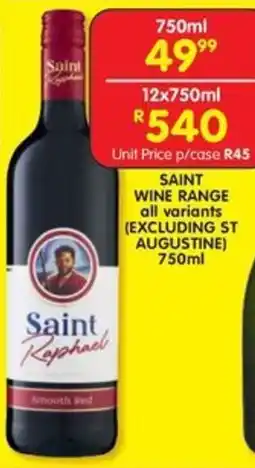 Shoprite Liquor Saint wine range all variants offer