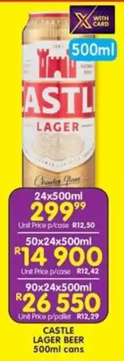 Shoprite Liquor Castle lager beer cans offer