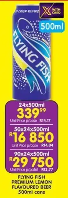 Shoprite Liquor Flying fish premium lemon flavoured beer cans offer