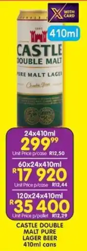Shoprite Liquor Castle double malt pure lager beer cans offer