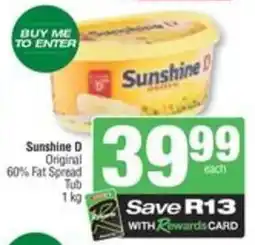 Sunshine D Original 60% Fat Spread Tub