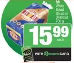 BB White Bread Sliced or Unsliced