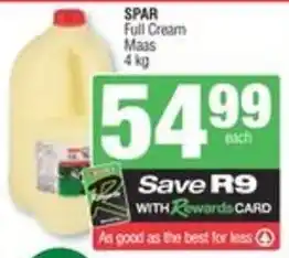 Spar SPAR Full Cream Maas offer