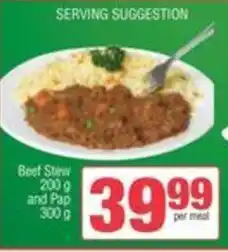 Spar Beef Stew and Pap offer
