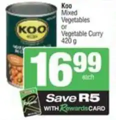Spar Koo Mixed Vegetables or Vegetable Curry offer