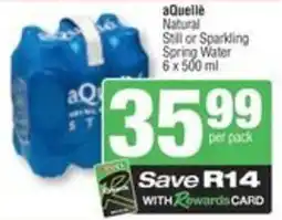 aQuellè Natural Still or Sparkling Spring Water