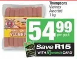 Spar Thompsons Viennas Assorted offer