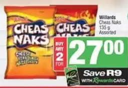 Spar Willards Cheas Naks Assorted offer