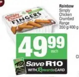 Spar Rainbow Simply Chicken Crumbed Range offer