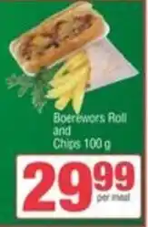 Spar Boerewors Roll and Chips offer