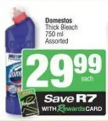 Spar Domestos Thick Bleach Assorted offer