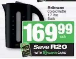Spar Mellerware Corded Kettle Black offer
