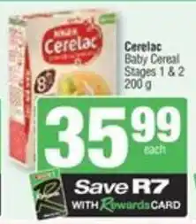 Spar Nestle Cerelac Baby Cereal Stages 1 & 2 offer
