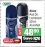 Spar Nivea Roll On Deodorant Assorted offer