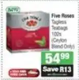 Spar Five Roses Tagless Teabags offer