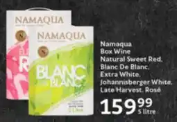 Oxford Freshmarket Namaqua Box Wine Natural Sweet Red, Blanc De Blanc, Extra White, Johannisberger White, Late Harvest, Rosé offer