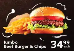 Oxford Freshmarket Jumbo Beef Burger & Chips offer