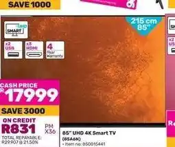 Game 85 UHD 4K Smart TV (85A6H) offer