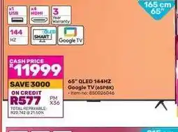 Game 65 QLED 144HZ Google TV (65P8K) offer