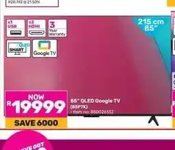 Game 85 QLED Google TV (85P7K) offer