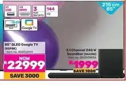 Game 85 QLED Google TV (85P8K) offer