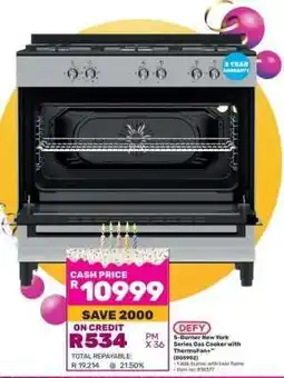 Game DEFY 5-Burner New York Series Gas Cooker with ThermoFan offer