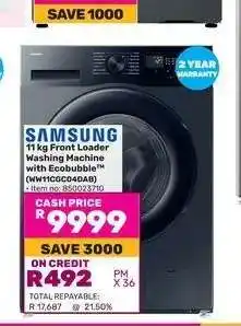 Game Samsung 11 kg Front Loader Washing Machine with Ecobubble offer
