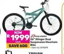 Game Raleigh 26 Stinger Dual Suspension Mountain Bike offer