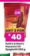 Game Fatti's & Moni's Macaroni or Spaghetti 500 g offer