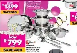 Game Crown 21-Piece Stainless Steel Cookware Set offer