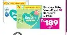 Game Pampers Baby Wipes Fresh OR Sensitive 6-Pack offer