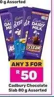 Game Cadbury Chocolate Slab 80 g Assorted offer