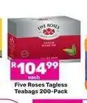 Game Five Roses Tagless Teabags-200 Pack offer