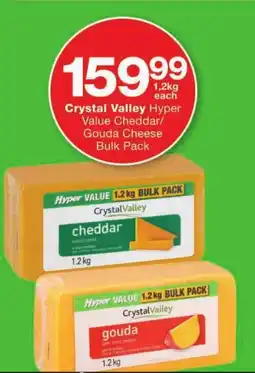Checkers Crystal Valley Hyper Value Cheddar/ Gouda Cheese Bulk Pack offer