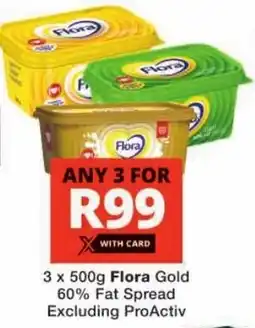 Checkers Flora Gold 60% Fat Spread Excluding ProActiv offer