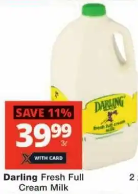 Checkers Darling Fresh Full Cream Milk offer