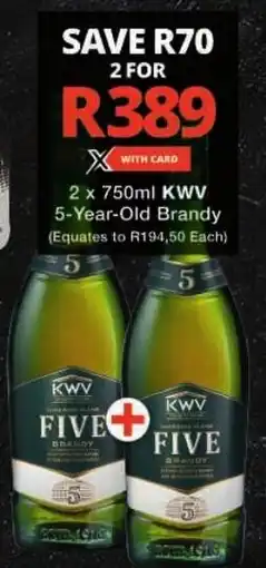 Checkers KWV 5-Year-Old Brandy offer