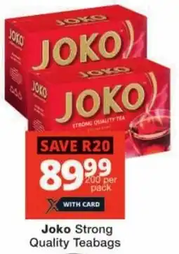 Checkers Joko Strong Quality Teabags offer