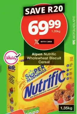 Checkers Alpen Nutrific Wholewheat Biscuit Cereal offer