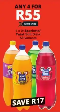 Checkers Sparletta/ Twist Soft Drink All Variants offer