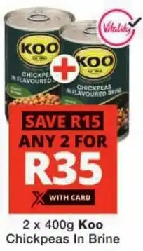 Checkers Koo Chickpeas In Brine offer