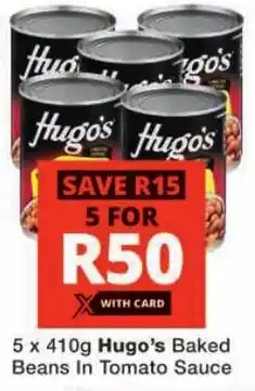Checkers Hugo's Baked Beans In Tomato Sauce offer