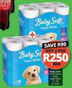 Checkers Hyper Baby Soft 2-Ply White/ Quilts Toilet Rolls offer