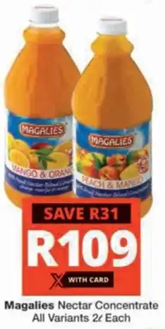Checkers Hyper Magalies Nectar Concentrate All Variants offer