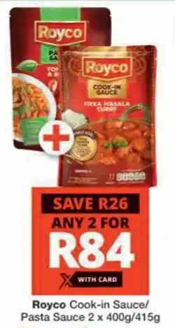 Checkers Hyper Royco Cook-in Sauce/ Pasta Sauce offer