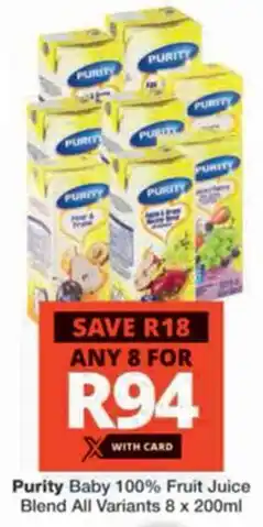 Checkers Hyper Purity Baby 100% Fruit Juice Blend All Variants offer
