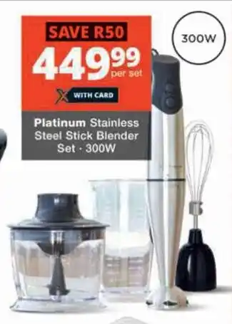 Checkers Hyper Platinum Stainless Steel Stick Blender Set offer