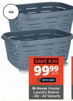 Checkers Hyper M-Home Hipster Laundry Basket offer