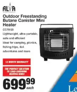 Mica ALVA Outdoor Freestanding Butane Canister Mini Heater offer