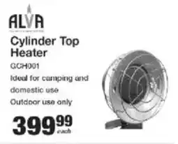 Mica ALVA Cylinder Top Heater offer